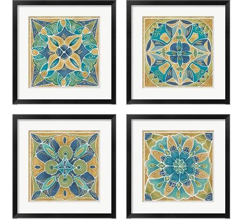 Free Bird Mexican Tiles 4 Piece Framed Art Print Set by Daphne Brissonnet