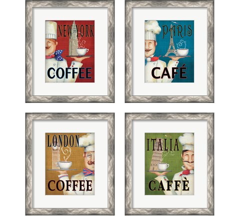 Worlds Best Chef 4 Piece Framed Art Print Set by Daphne Brissonnet