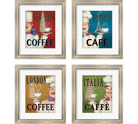 Worlds Best Chef 4 Piece Framed Art Print Set by Daphne Brissonnet