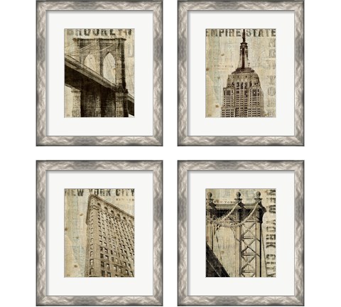 Vintage NY 4 Piece Framed Art Print Set by Michael Mullan