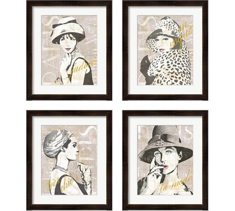 Fashion Week Paris Halftone 4 Piece Framed Art Print Set by Sue Schlabach