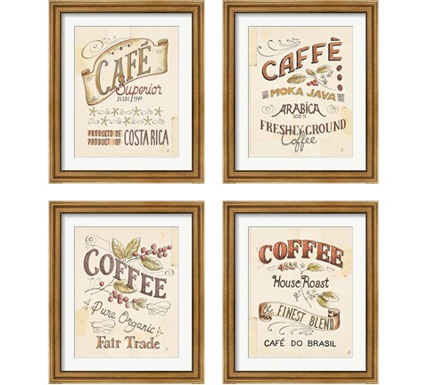 Authentic Coffee 4 Piece Framed Art Print Set by Daphne Brissonnet