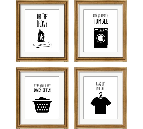 Laundry - White 4 Piece Framed Art Print Set by Color Me Happy