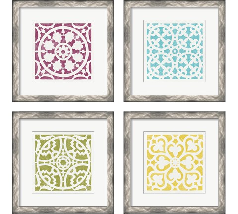 Hacienda Tile 4 Piece Framed Art Print Set by Moira Hershey