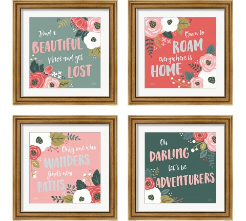 Wildflower Daydreams 4 Piece Framed Art Print Set by Laura Marshall