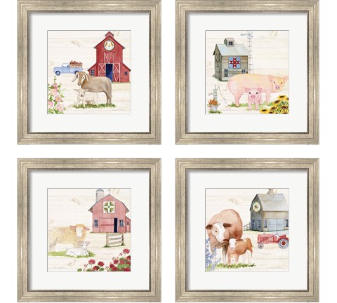 Life on the Farm 4 Piece Framed Art Print Set by Kathleen Parr McKenna