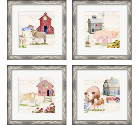 Life on the Farm 4 Piece Framed Art Print Set by Kathleen Parr McKenna