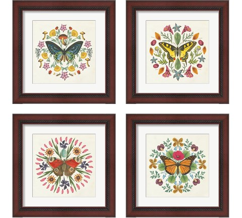 Butterfly Mandala 4 Piece Framed Art Print Set by Wild Apple Portfolio