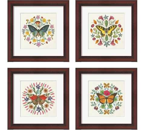 Butterfly Mandala 4 Piece Framed Art Print Set by Wild Apple Portfolio