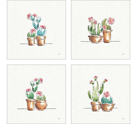 Desert Bloom No Words 4 Piece Art Print Set by Daphne Brissonnet