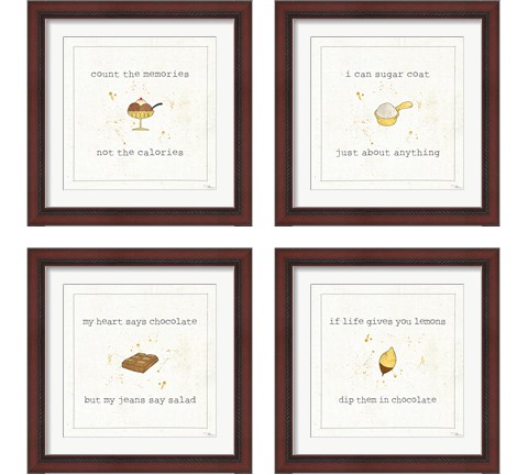 Calorie Cuties 4 Piece Framed Art Print Set by Pela Studio