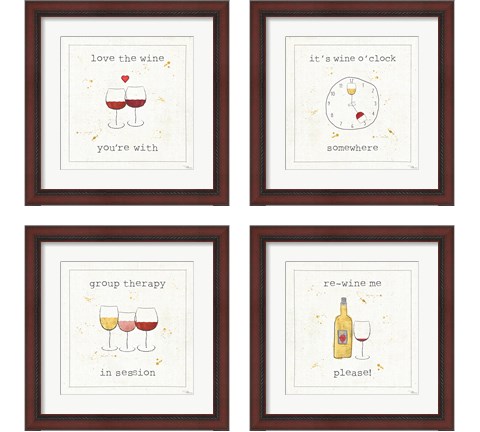 Flavor Notes 4 Piece Framed Art Print Set by Pela Studio