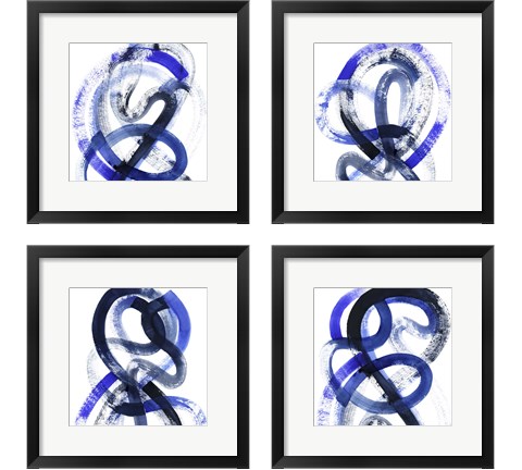 Blue Kinesis 4 Piece Framed Art Print Set by Grace Popp