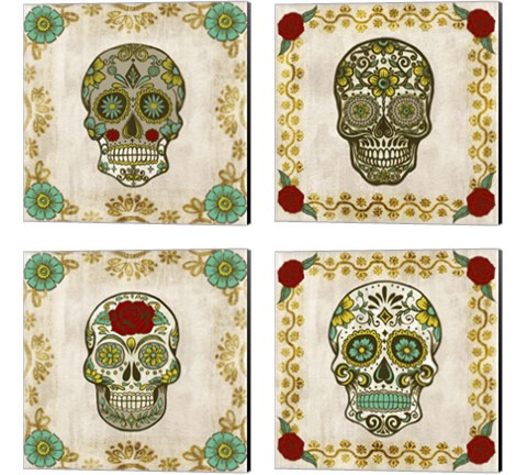 Day of the Dead 4 Piece Canvas Print Set by Melissa Wang