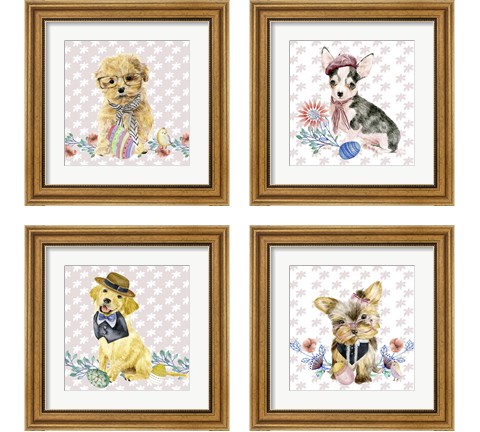 Easter Pups 4 Piece Framed Art Print Set by Melissa Wang