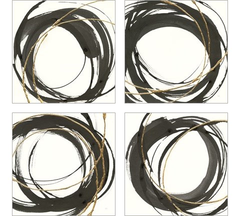 Gilded Enso 4 Piece Art Print Set by Chris Paschke