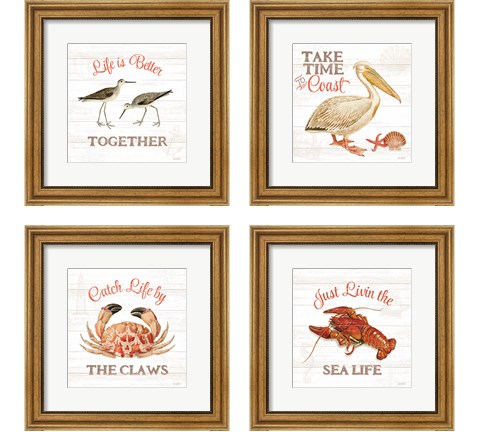 Bayside  4 Piece Framed Art Print Set by Katie Pertiet