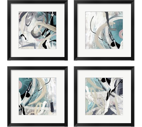 Tangled Teal 4 Piece Framed Art Print Set by Posters International Studio