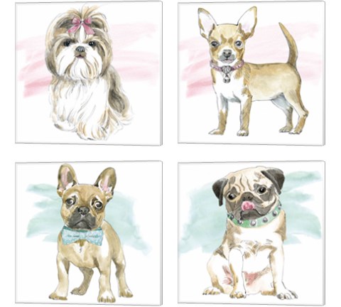 Glamour Pups 4 Piece Canvas Print Set by Beth Grove