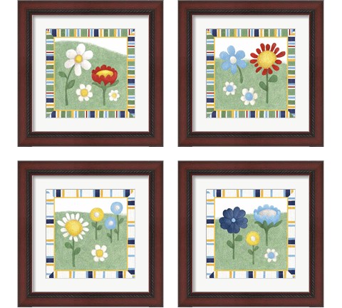 Americana Garden With Border 4 Piece Framed Art Print Set by Beth Grove