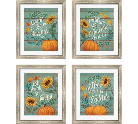 Harvest Delight 4 Piece Framed Art Print Set by Janelle Penner