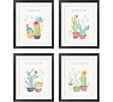 Sweet Succulents  4 Piece Framed Art Print Set by Pela Studio