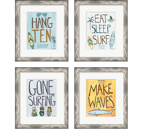 Make Waves 4 Piece Framed Art Print Set by Farida Zaman