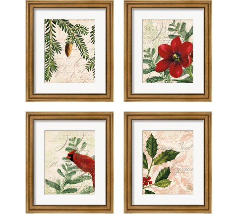 Vintage Noel 4 Piece Framed Art Print Set by Katie Pertiet