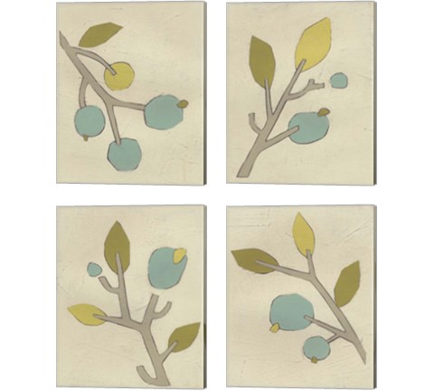 Simple Stems 4 Piece Canvas Print Set by June Erica Vess