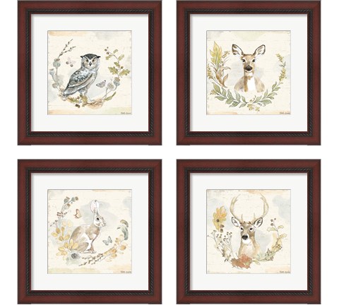 Woodland Wreath 4 Piece Framed Art Print Set by Beth Grove