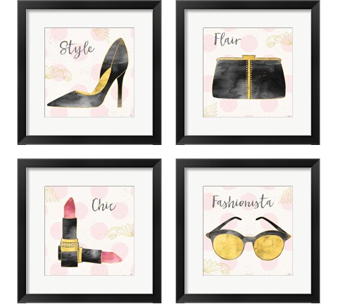 Fashion Blooms Black 4 Piece Framed Art Print Set by Jess Aiken