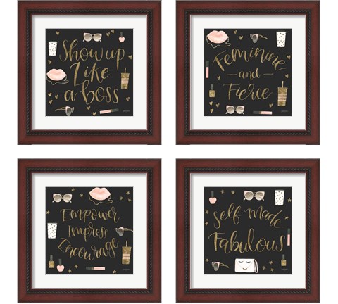 Boss Ladies Black 4 Piece Framed Art Print Set by Jenaya Jackson