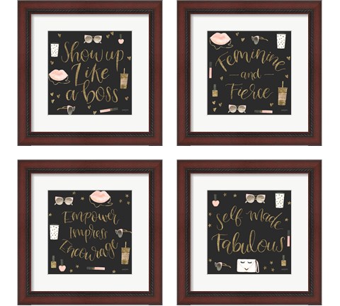 Boss Ladies Black 4 Piece Framed Art Print Set by Jenaya Jackson