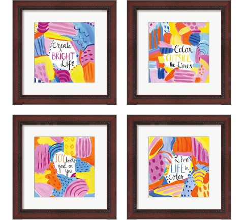 Abstract Affirmations 4 Piece Framed Art Print Set by Farida Zaman