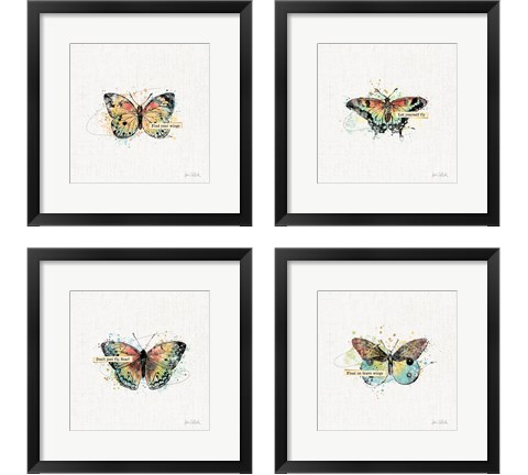 Thoughtful Butterflies 4 Piece Framed Art Print Set by Katie Pertiet