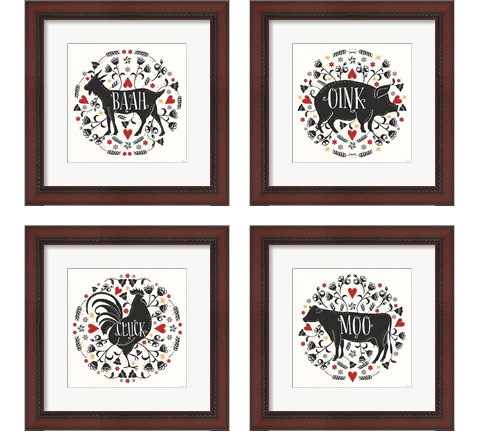 Otomi Farm 4 Piece Framed Art Print Set by Veronique Charron