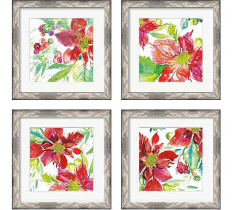 Poinsettia Pretty 4 Piece Framed Art Print Set by Kristy Rice