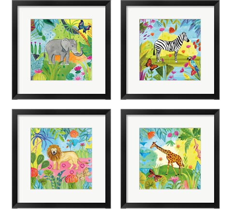 The Big Jungle 4 Piece Framed Art Print Set by Farida Zaman