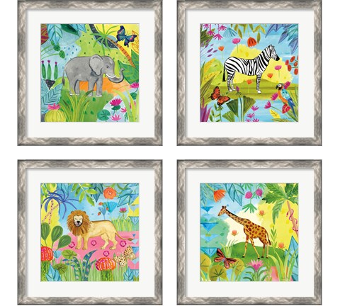 The Big Jungle 4 Piece Framed Art Print Set by Farida Zaman