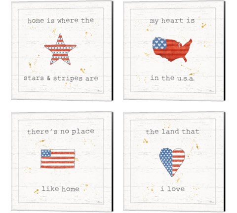 USA Cuties 4 Piece Canvas Print Set by Pela Studio