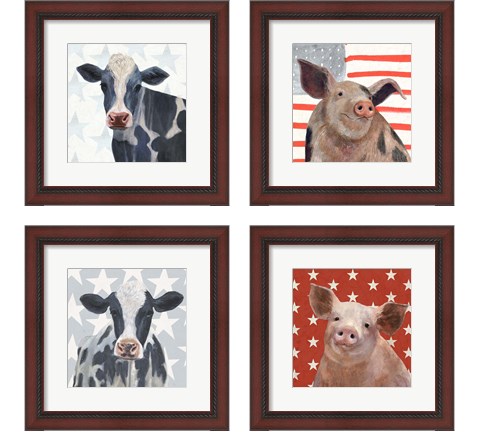 Patriotic Farm 4 Piece Framed Art Print Set by Victoria Borges