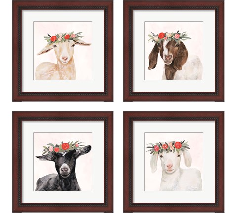 Garden Goat 4 Piece Framed Art Print Set by Victoria Borges