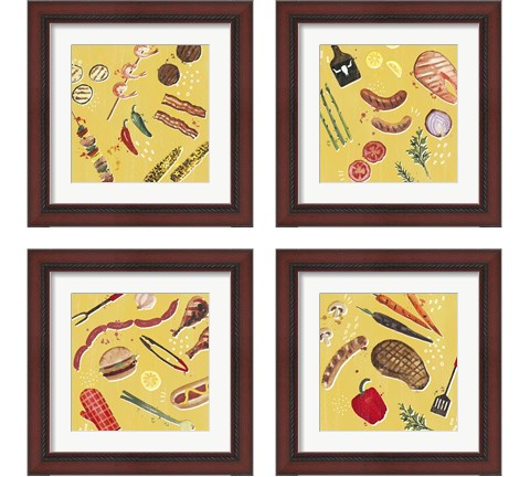 Throw it on the Grill 4 Piece Framed Art Print Set by Victoria Borges