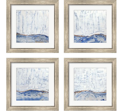 Blue Highlands  4 Piece Framed Art Print Set by Alicia Ludwig