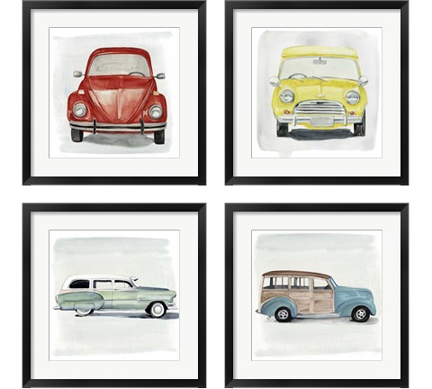 Classic Autos 4 Piece Framed Art Print Set by Jennifer Parker