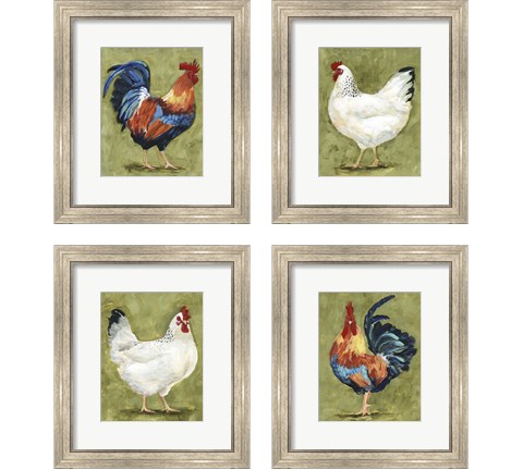 Chicken Scratch 4 Piece Framed Art Print Set by Victoria Borges