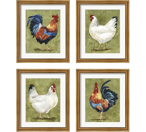 Chicken Scratch 4 Piece Framed Art Print Set by Victoria Borges