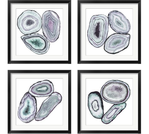 Geode Gems  4 Piece Framed Art Print Set by Grace Popp