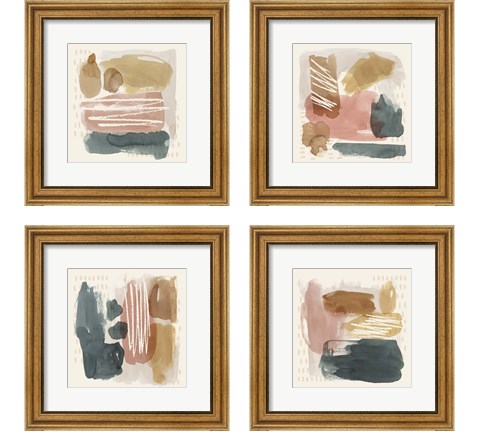 Ochre Echo 4 Piece Framed Art Print Set by Grace Popp