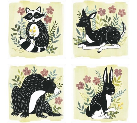 Floral Forester 4 Piece Art Print Set by Grace Popp